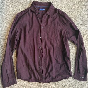 Men's Maroon Button-Up Shirt